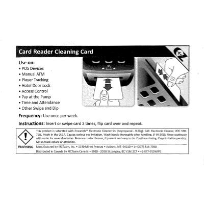 KIC HEAD CLEANING CARD