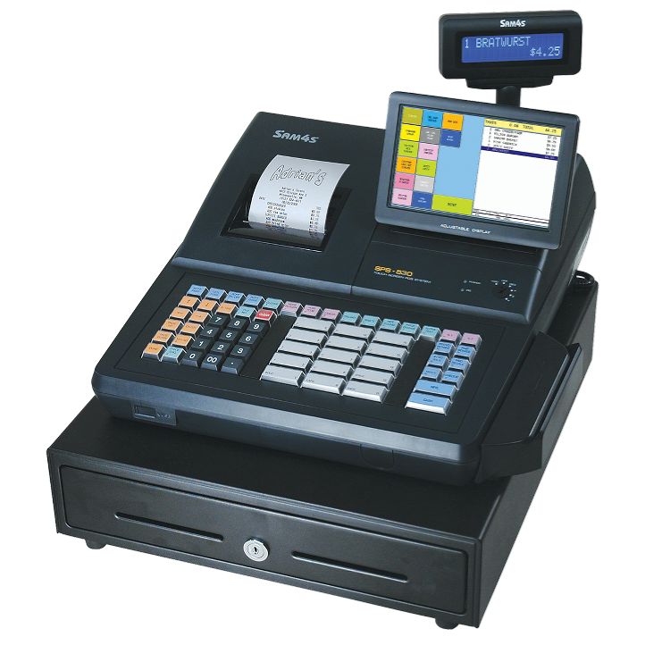 SPS-530 RT Cash Register - Raised-Key Keyboard;  3